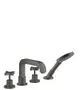 AXOR-HG-AXOR-Citterio-4-Loch-Wannenrandarmatur-mit-Kreuzgriffen-Brushed-Black-Chrome-39445340 gallery number 1